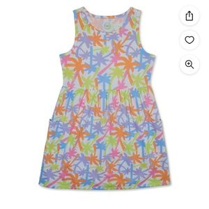 Wonder Nation Girls palm Trees Sleeveless Dress Size Medium (7-8) NEW